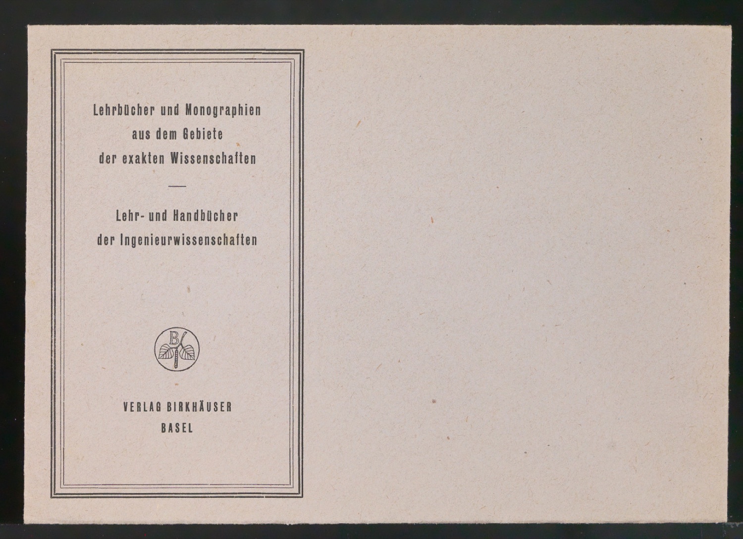 Briefumschläge Lehr- und Handbücher der Ingenieurwissenschaften — Blatt 3