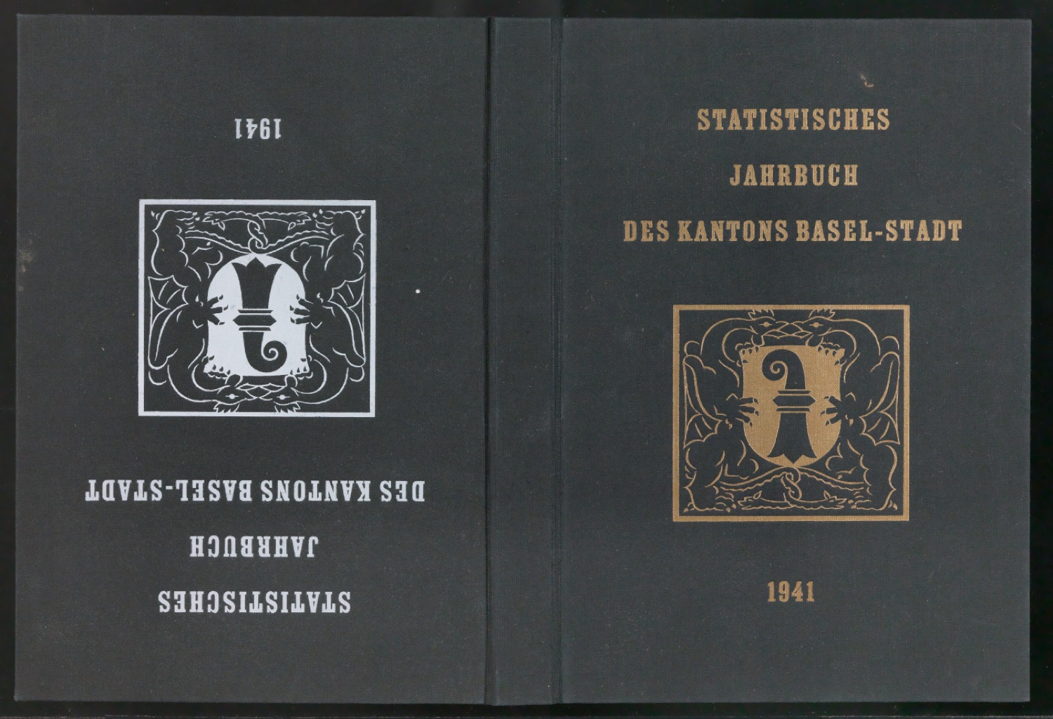 Probeprägung der Einbanddecke für Statistisches Jahrbuch des Kantons Basel-Stadt — Blatt 1