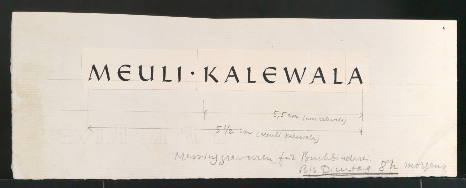 Kalligrafischer Schriftzug für das Titelblatt von Kalewala — Blatt 1