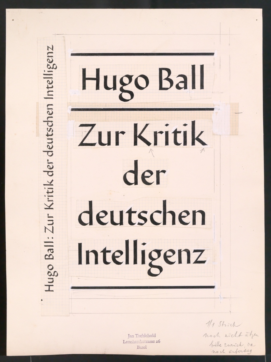 Entwürfe für Bucheinband von Zur Kritik der deutschen Intelligenz — Blatt 1