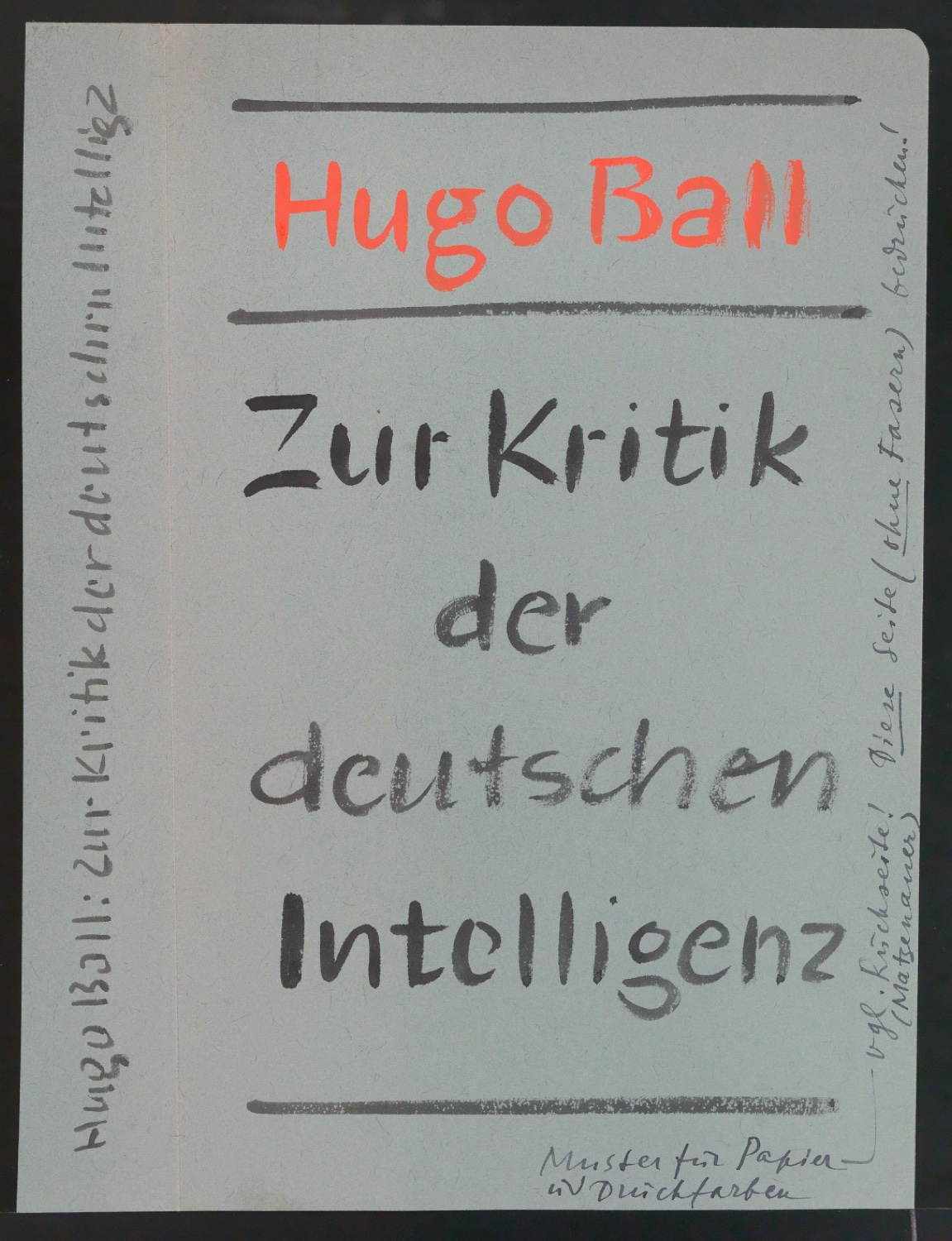 Entwürfe für Bucheinband von Zur Kritik der deutschen Intelligenz — Blatt 3