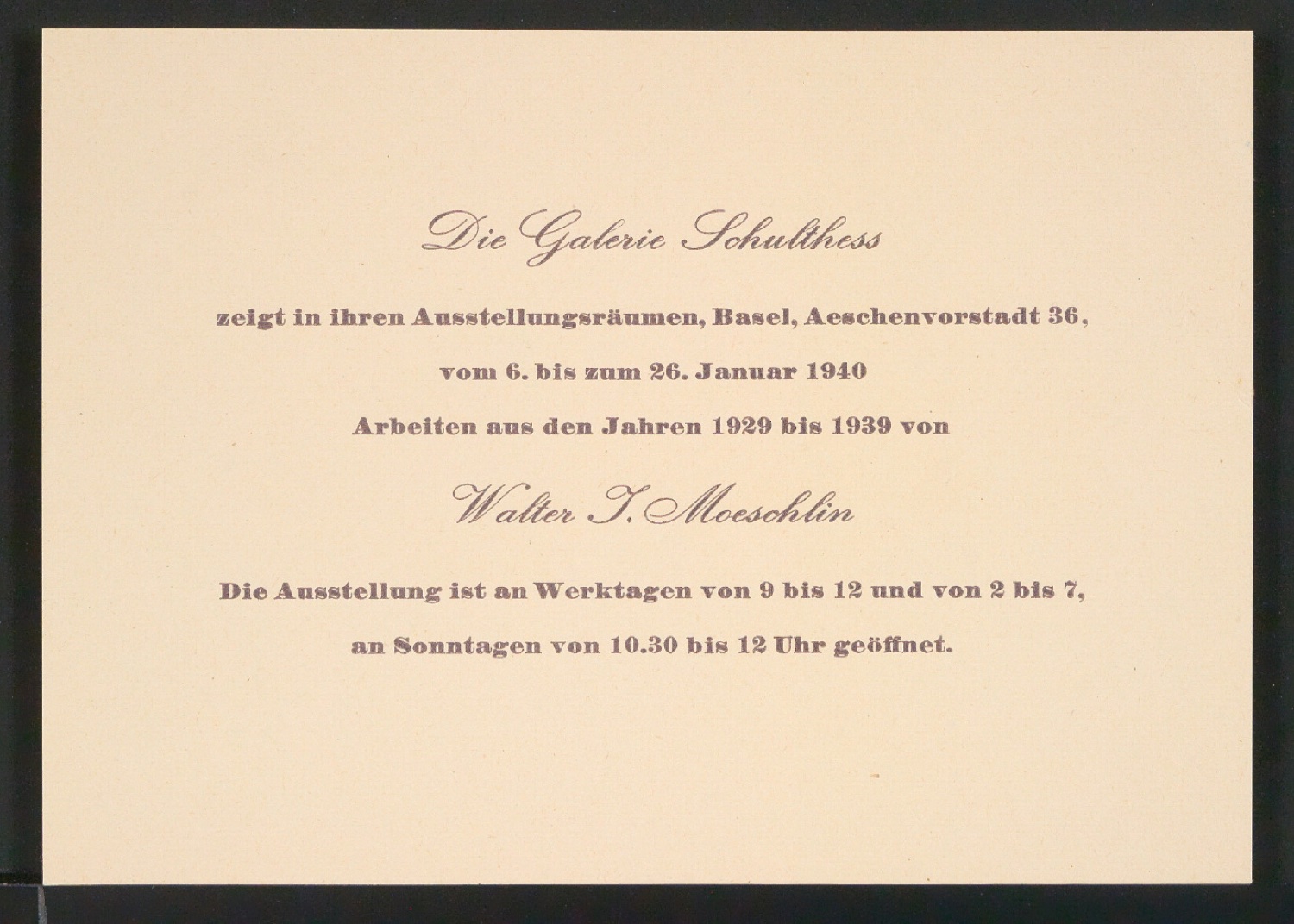 Einladungskarten zu Ausstellungen der Gruppe 33 — Blatt 1