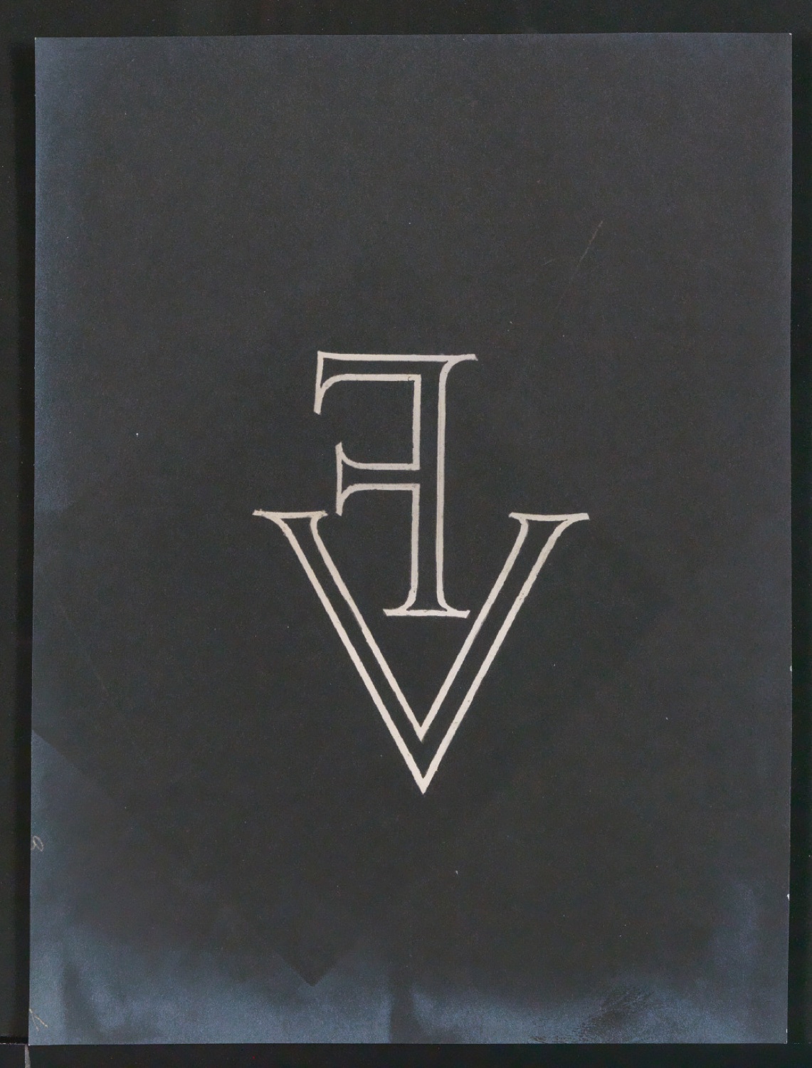 Entwurf, Klischee und Klischeeabzug für Firmenzeichen FV — Blatt 3