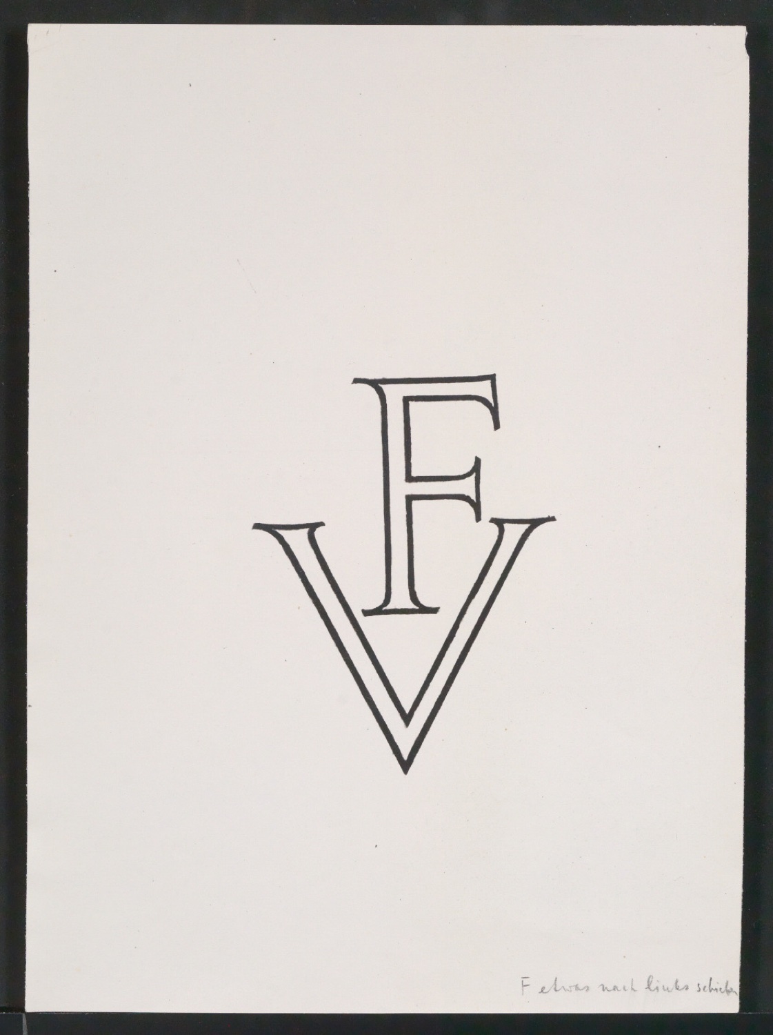 Entwurf, Klischee und Klischeeabzug für Firmenzeichen FV — Blatt 5