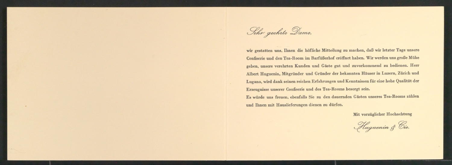 Briefbogen für Huguenin & Cie Confiserie — Blatt 10
