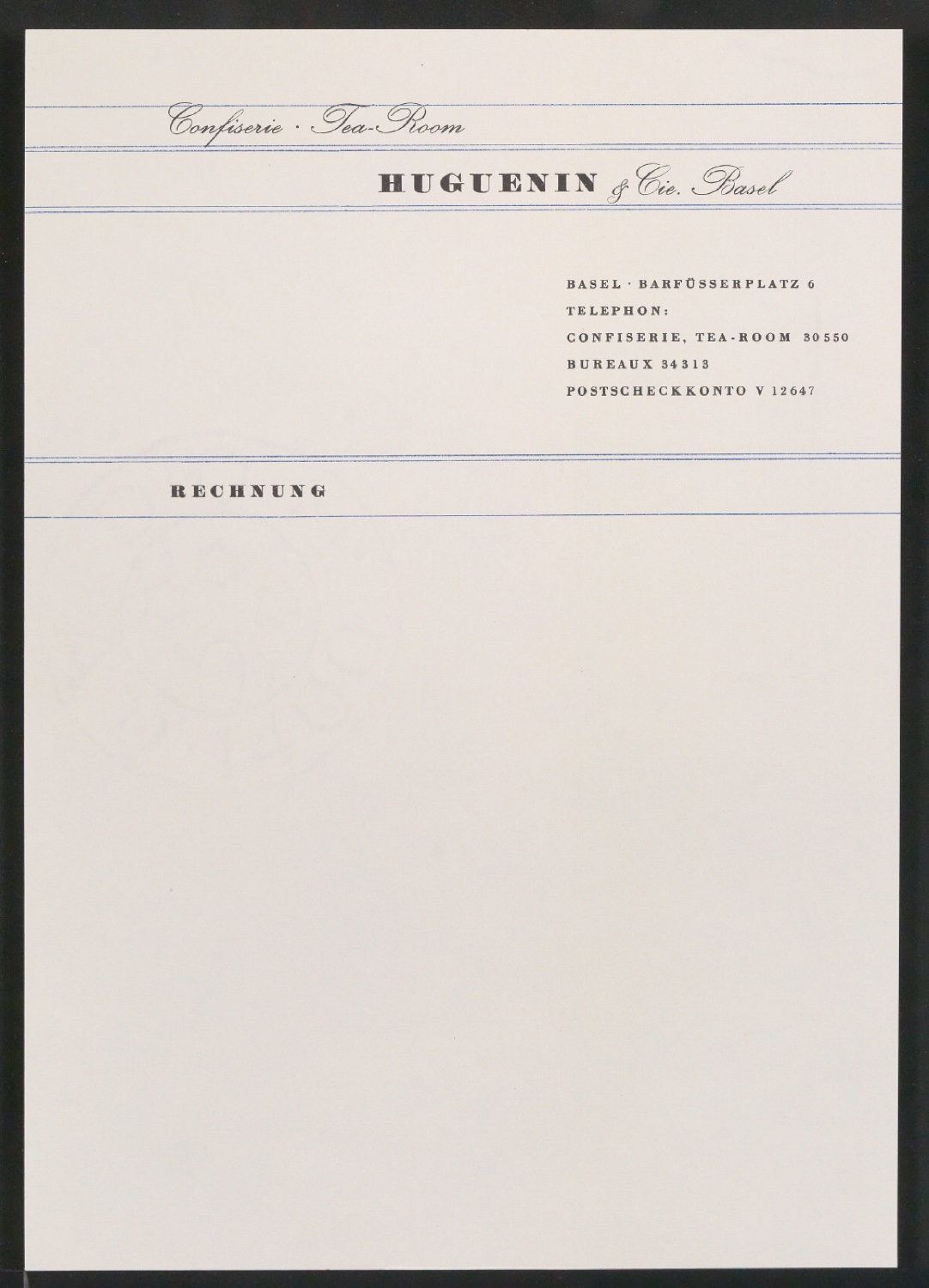 Briefbogen für Huguenin & Cie Confiserie — Blatt 12