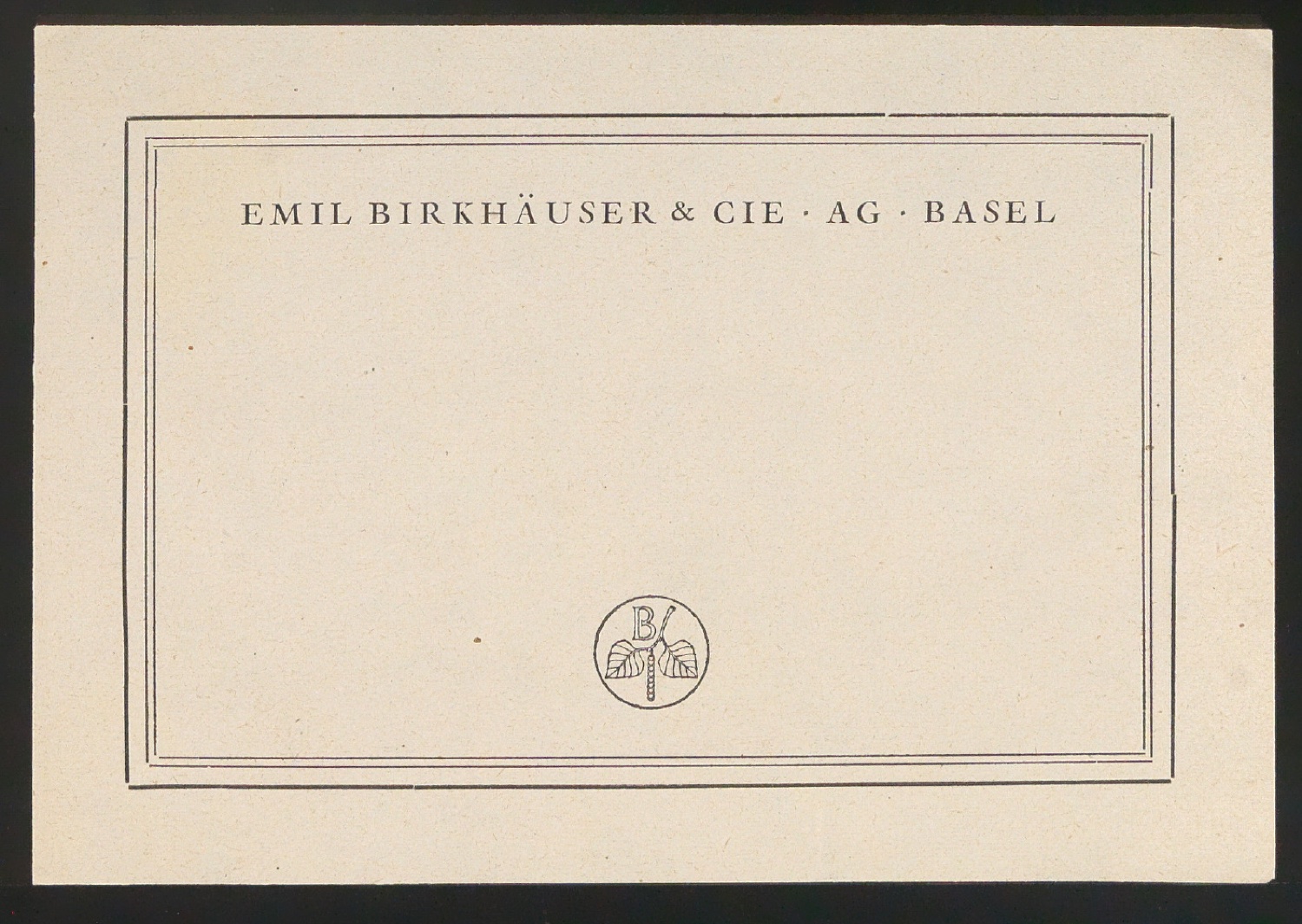 Etikett für Birkhäuser — Blatt 1