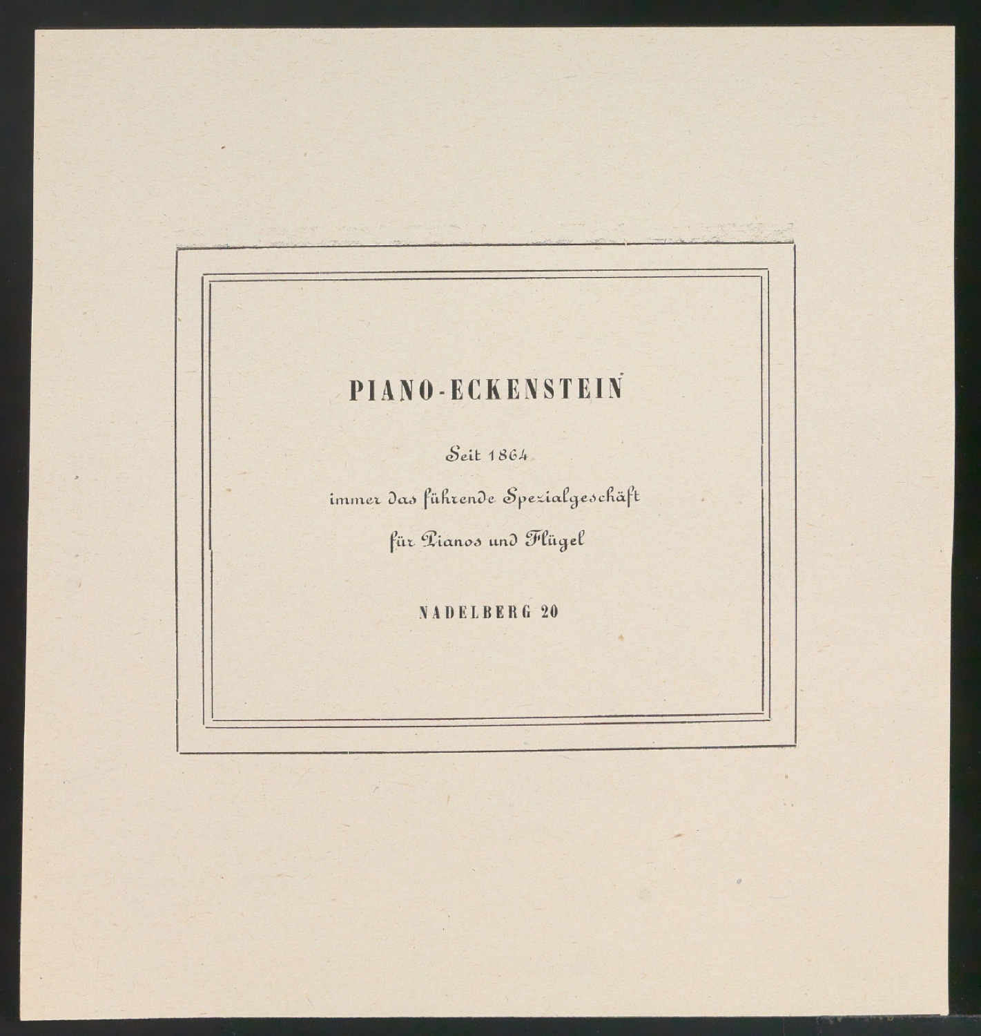 Probedrucke für Zeitungsanzeige Piano-Eckenstein — Blatt 1