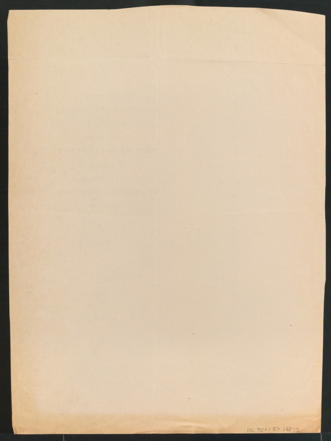 Probedruck für den Umschlag von Festschrift zur Feier des 60. Geburtstages Herrn Prof. Dr. Albert Vogt — Blatt 2