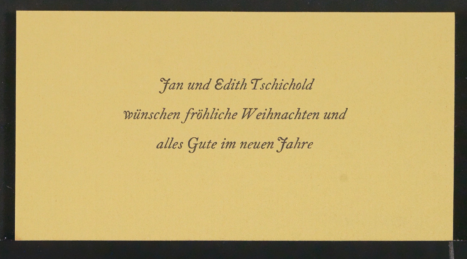 Probedrucke von Neujahrswunsch Jan und Edith Tschichold wünschen fröhliche Weihnachten und alles Gute im neuen Jahre — Blatt 3