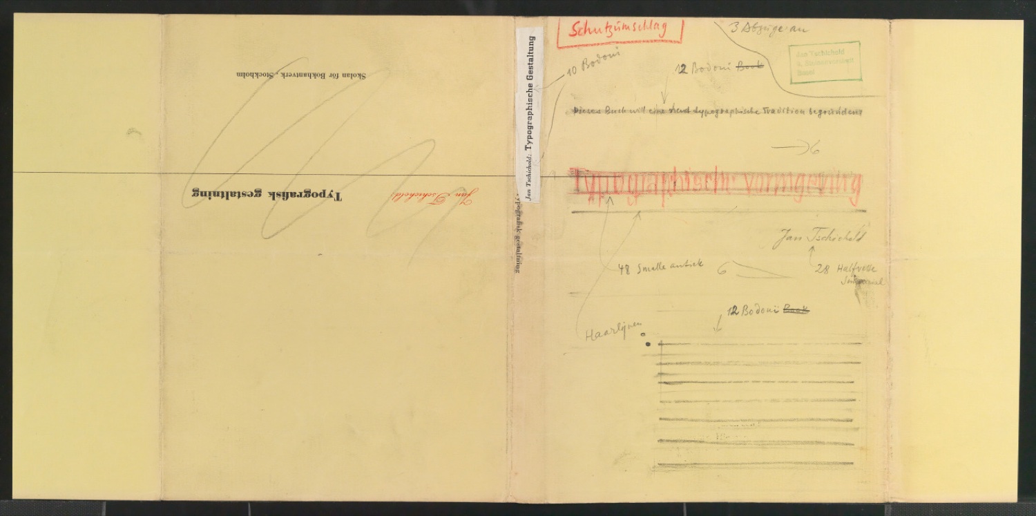 Entwurf für den Schutzumschlag von Typografische vormgeving — Blatt 1
