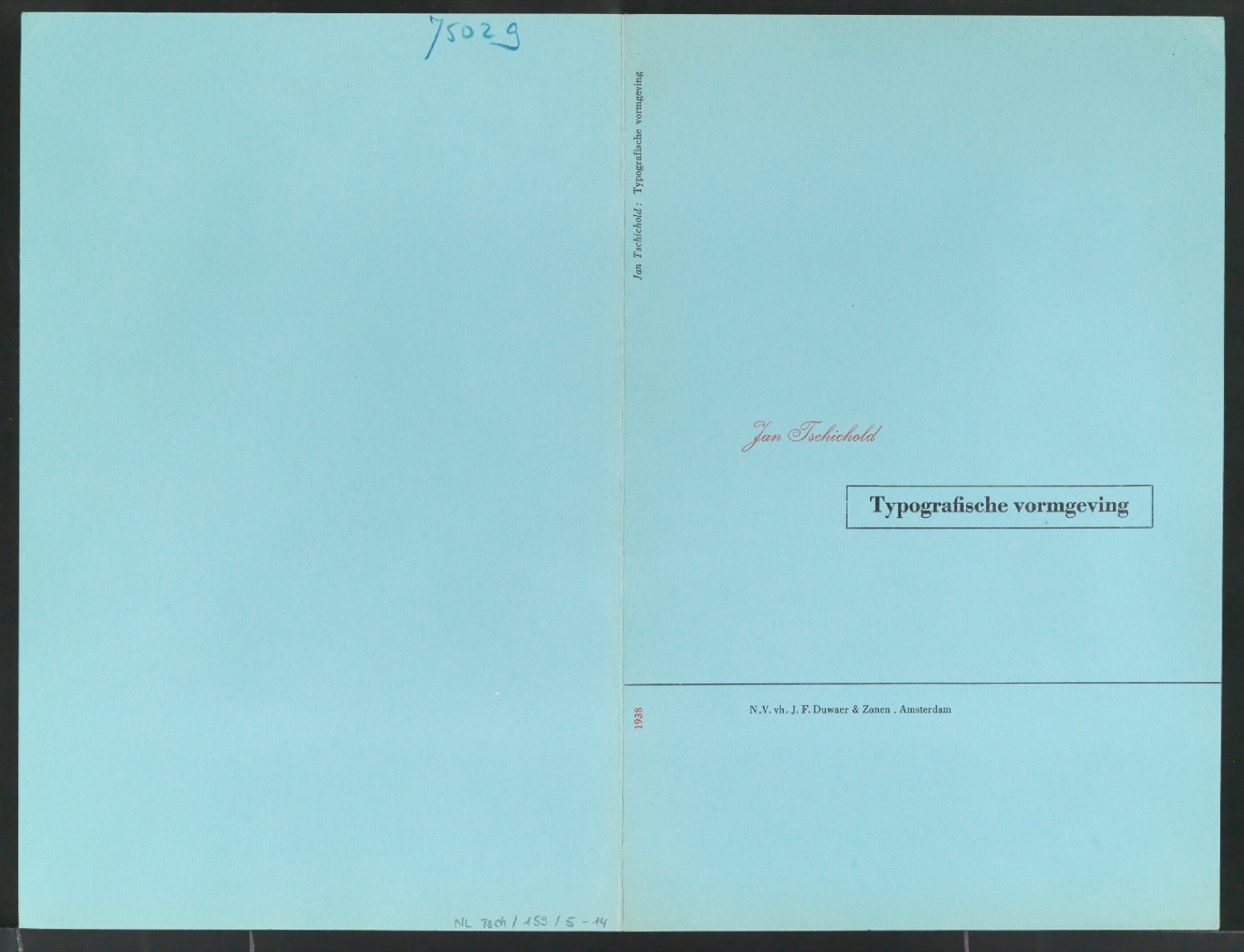 Probedrucke für den Bucheinband von Typografische vormgeving — Blatt 1