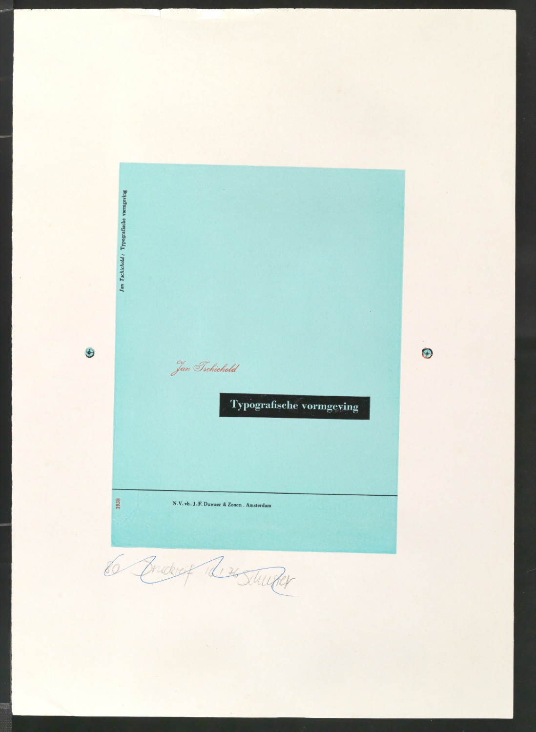 Probedrucke für den Bucheinband von Typografische vormgeving — Blatt 7