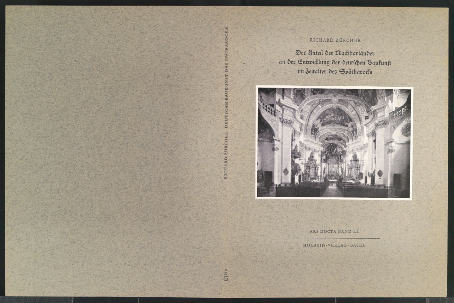 Probedruck für den Bucheinband von Der Anteil des Nachbarländer and der Entwicklung der deutschen Baukunst im Zeitalter des Spätbarocks — Blatt 1