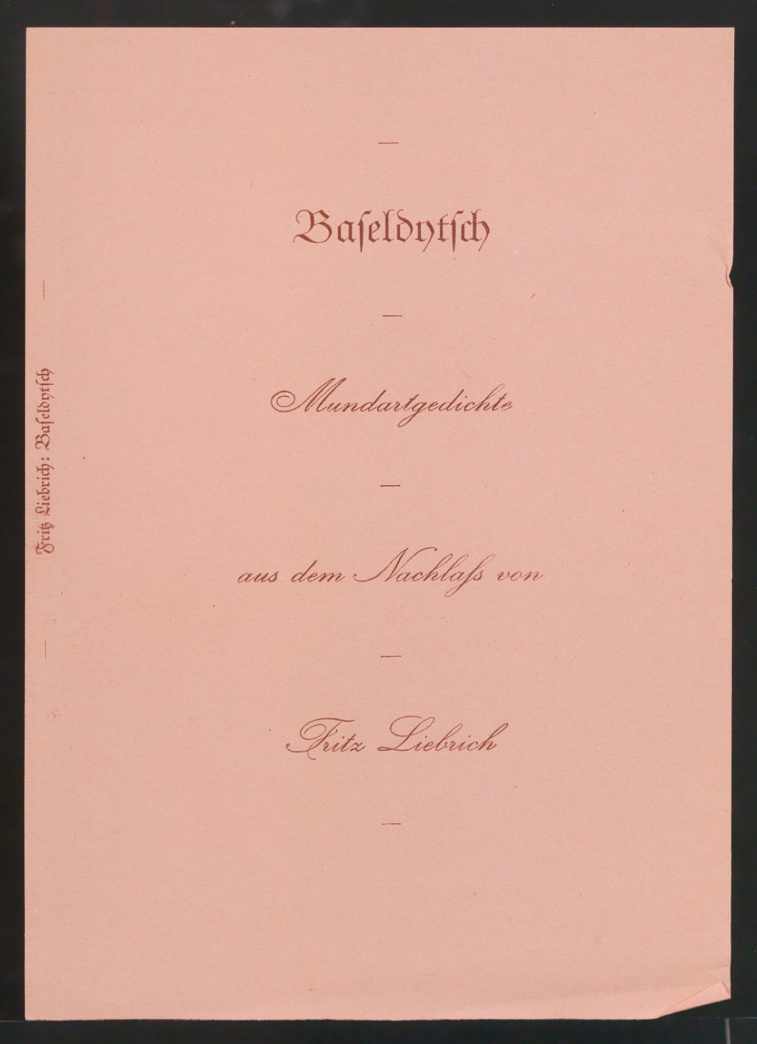 Probedruck für den Bucheinband von Baseldytsch — Blatt 3