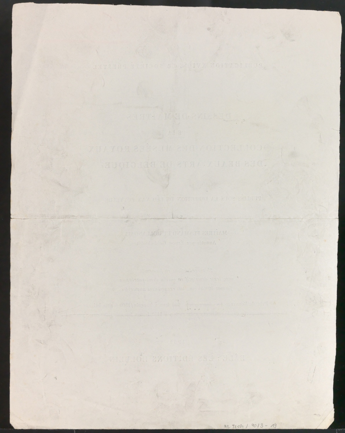 Korrigierter Probedruck für das Titelblatt von Dessins de Maîtres — Blatt 2