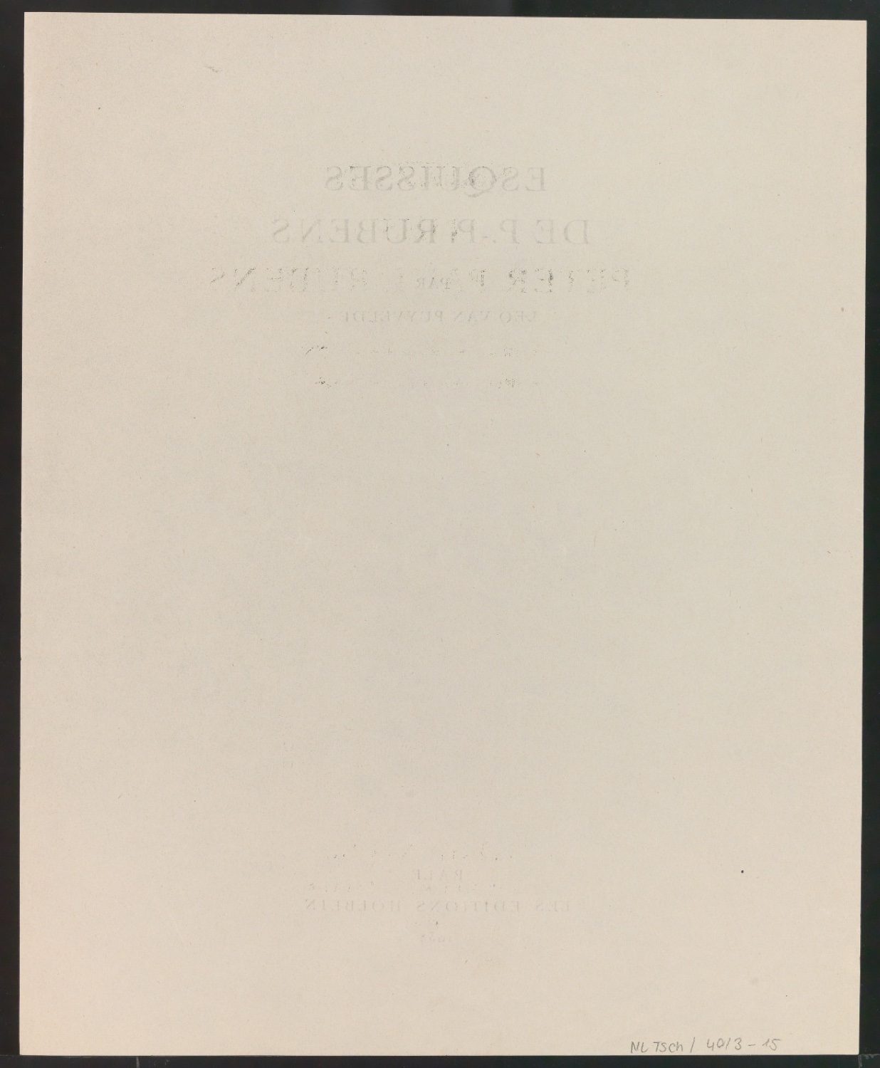 Probedrucke von Werbeblatt und Titelblatt von Esquisses de P.-P. Rubens — Blatt 2