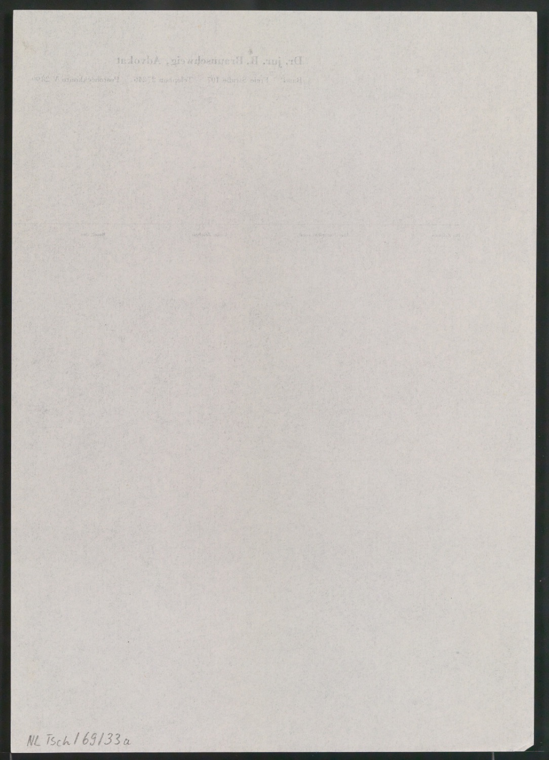 Briefbogen für Dr. jur. B. Braunschweig, Advokat — Blatt 2
