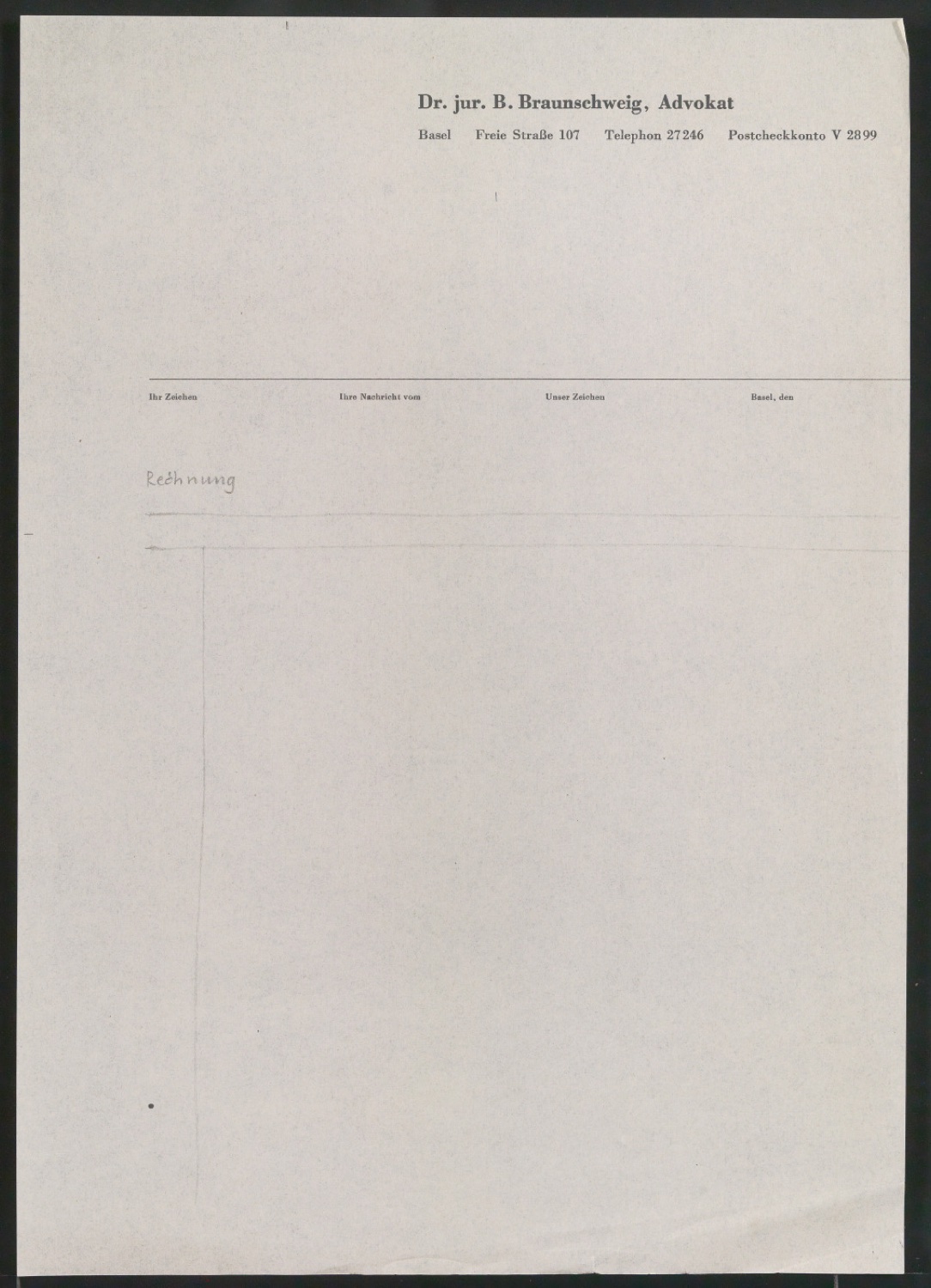 Briefbogen für Dr. jur. B. Braunschweig, Advokat — Blatt 3