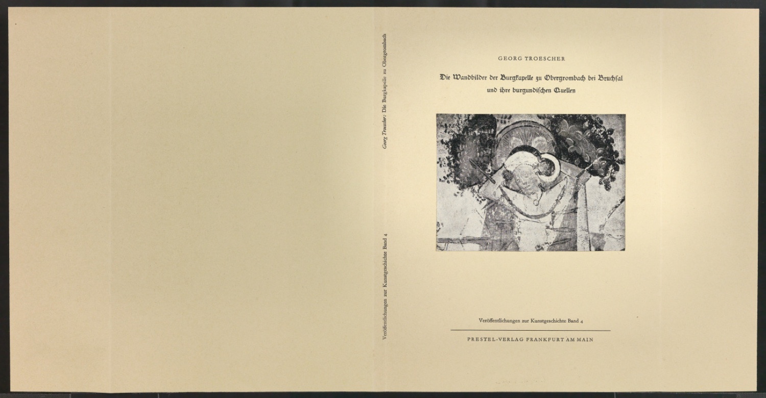 Probedruck für den Schutzumschlag von Die Wandbilder der Burgkapelle zu Obergrombach bei Bruchsal und ihre burgundischen Quellen — Blatt 1