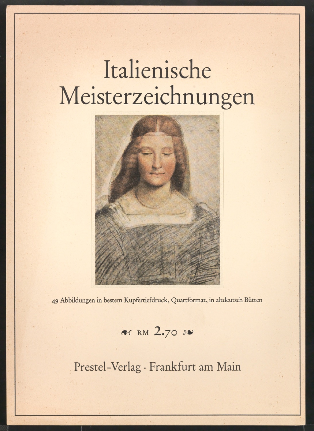 Werbeschild Italienische Meisterzeichnungen für Prestel — Blatt 1
