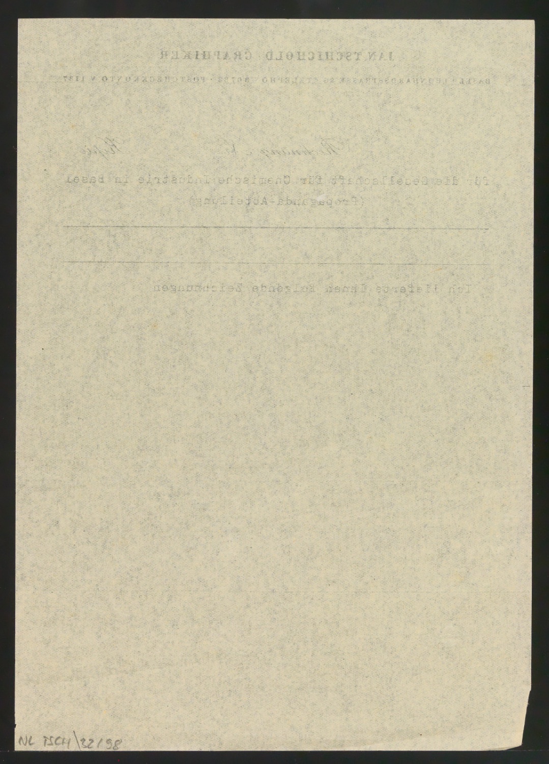 Rechnungsvordruck Jan Tschichold - Graphiker — Blatt 2
