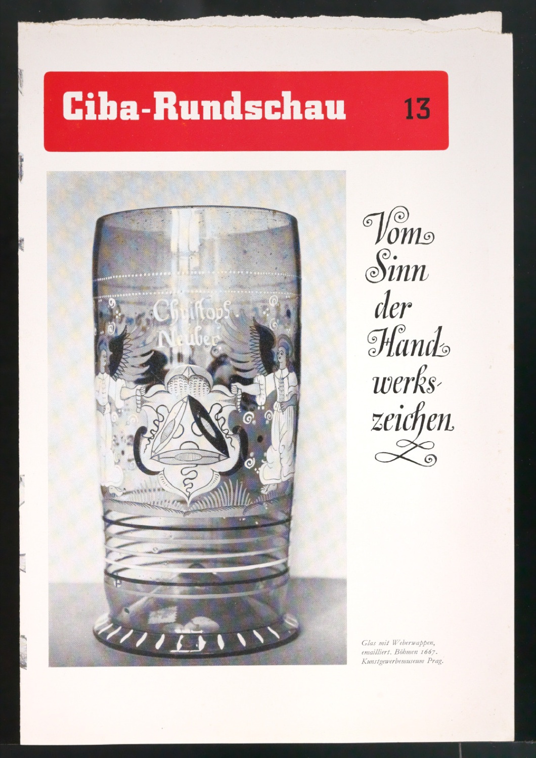 Probedruck für das Titelblatt von Ciba Rundschau 13 — Blatt 1