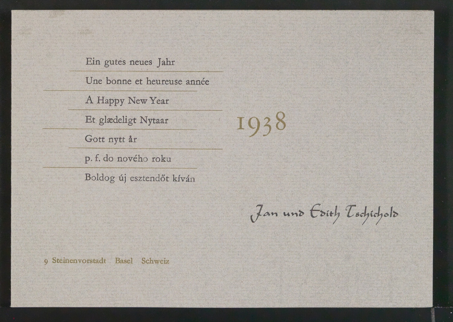 Probedrucke von Neujahrswunsch 1938 — Blatt 4