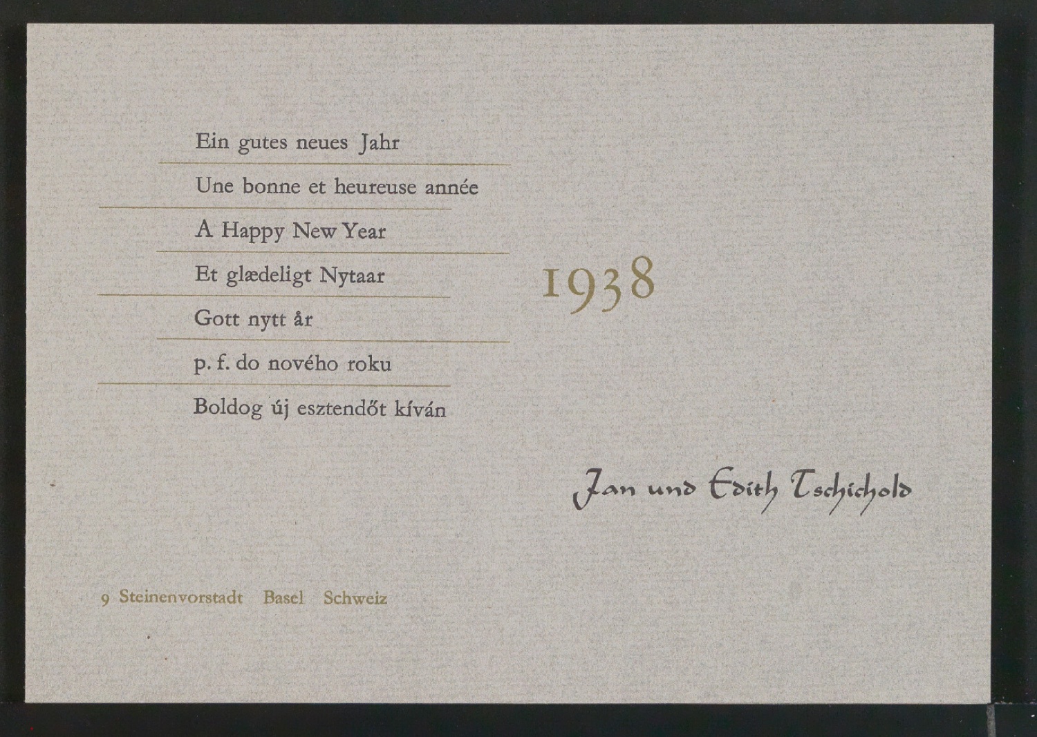 Probedrucke von Neujahrswunsch 1938 — Blatt 7