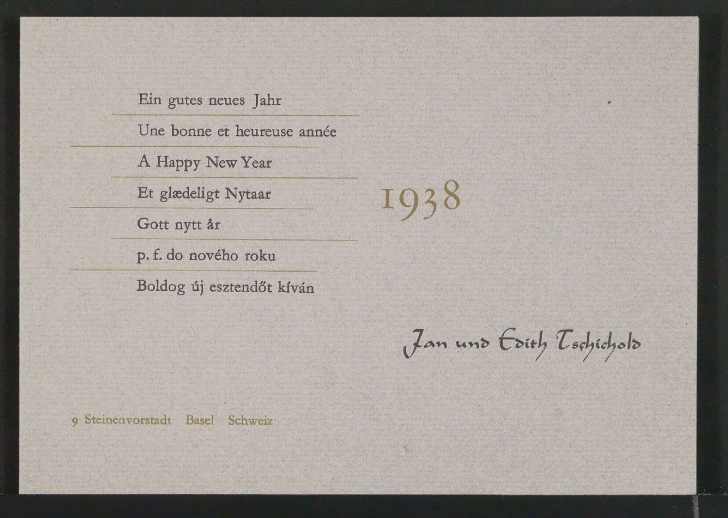 Probedrucke von Neujahrswunsch 1938 — Blatt 10