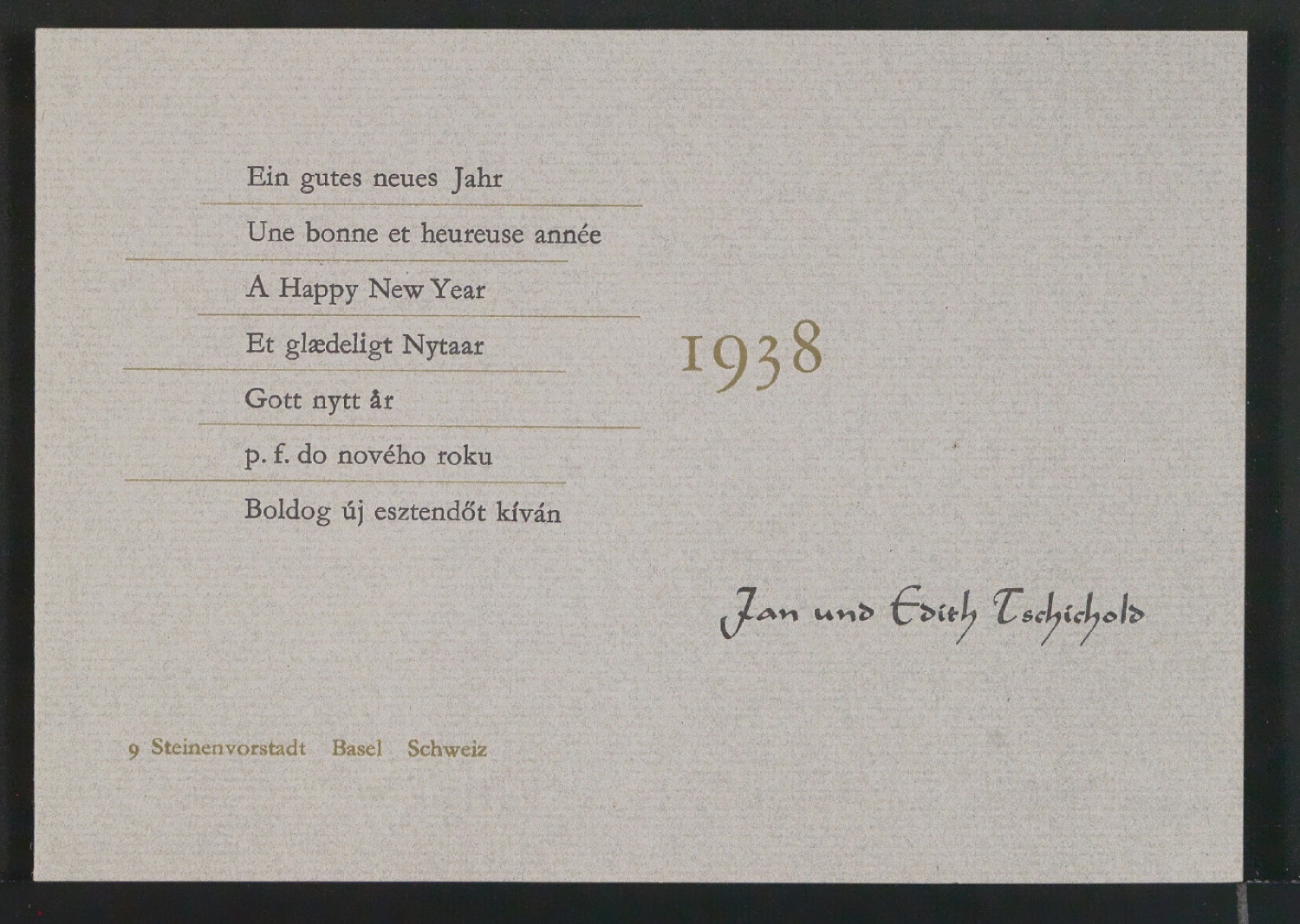 Probedrucke von Neujahrswunsch 1938 — Blatt 13