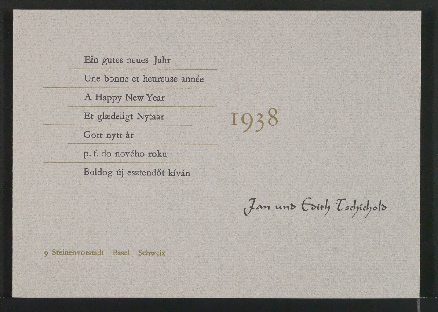 Probedrucke von Neujahrswunsch 1938 — Blatt 16