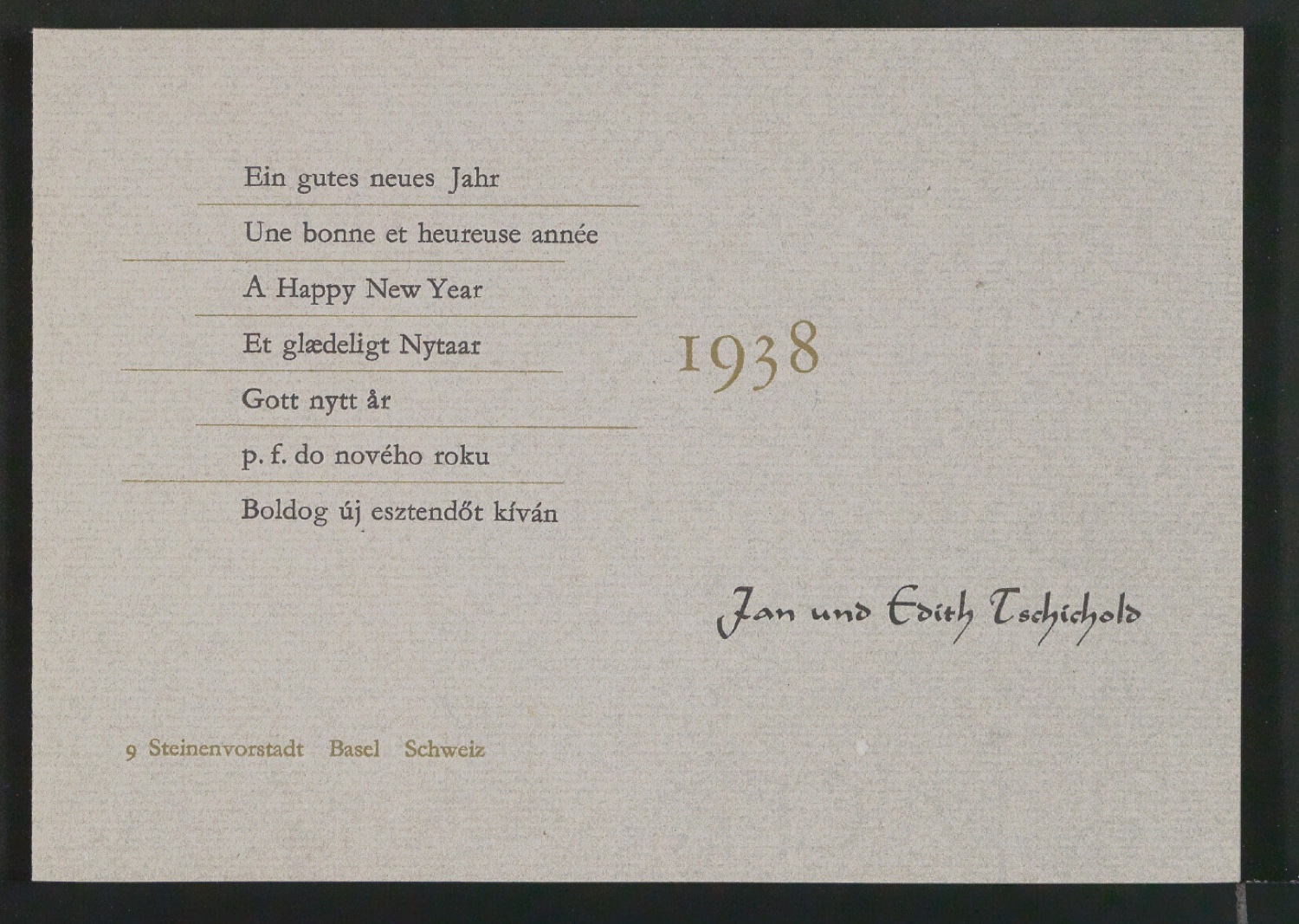 Probedrucke von Neujahrswunsch 1938 — Blatt 19