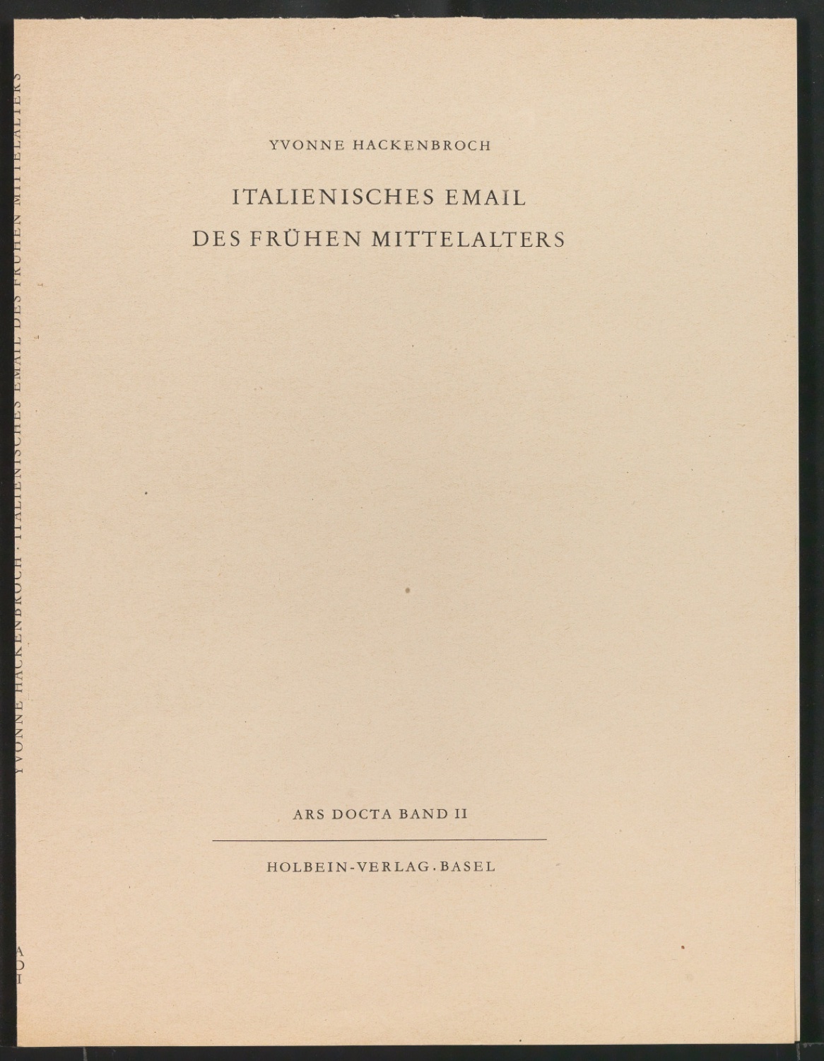 Probedruck für den Bucheinband von Italienisches Email des frühen Mittelalters — Blatt 1