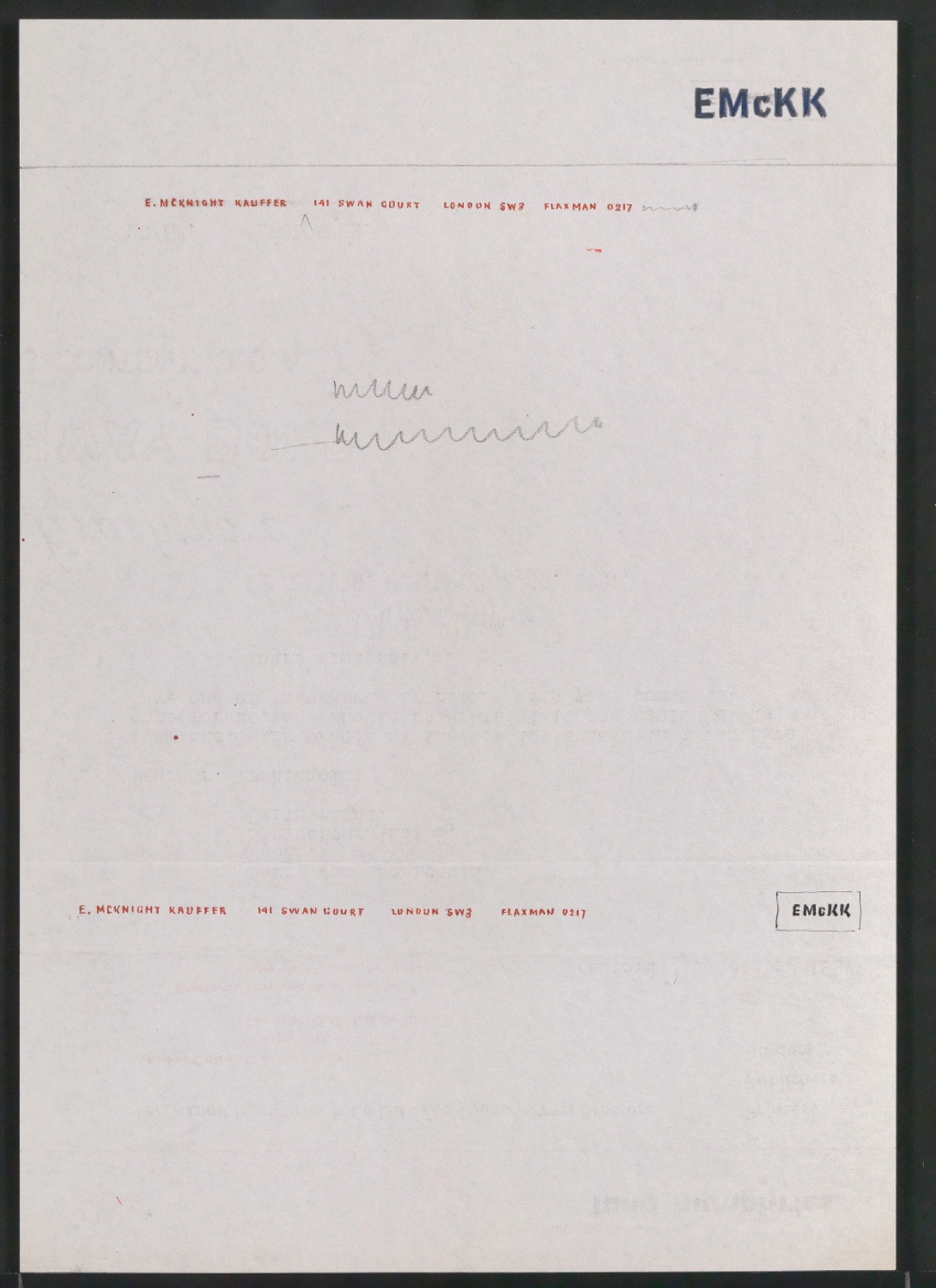 Skizzenentwurf und Probedrucke von Briefbogen für Edward McKnight Kauffer — Blatt 3