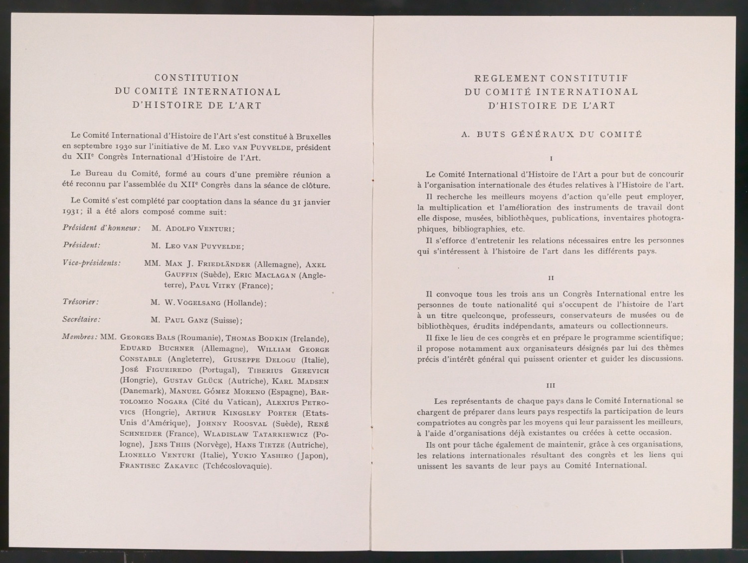 Korrekturfahne von Comité International d'historie de l'art - Reglement Constitutif — Blatt 5