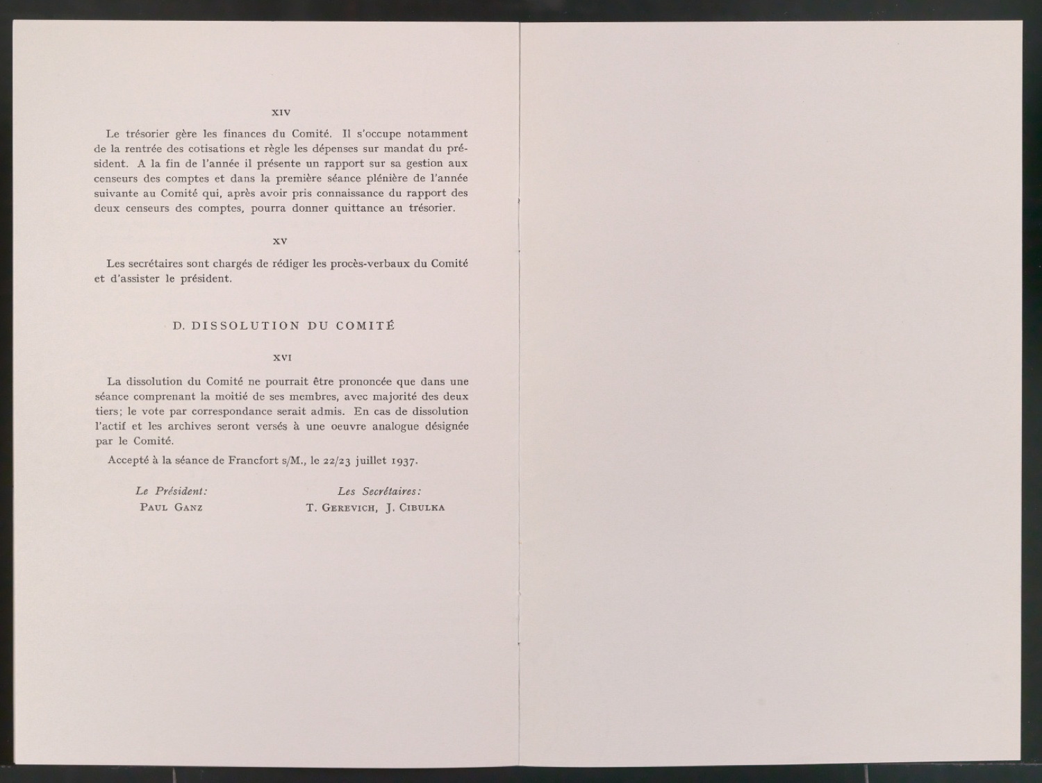 Korrekturfahne von Comité International d'historie de l'art - Reglement Constitutif — Blatt 6