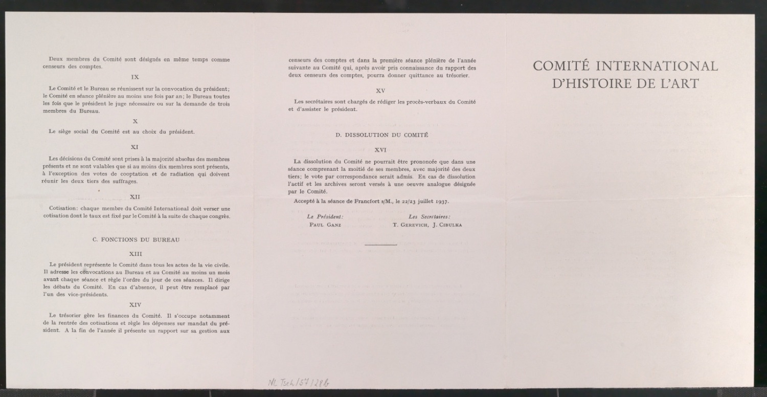 Korrekturfahne von Comité International d'historie de l'art - Reglement Constitutif — Blatt 8
