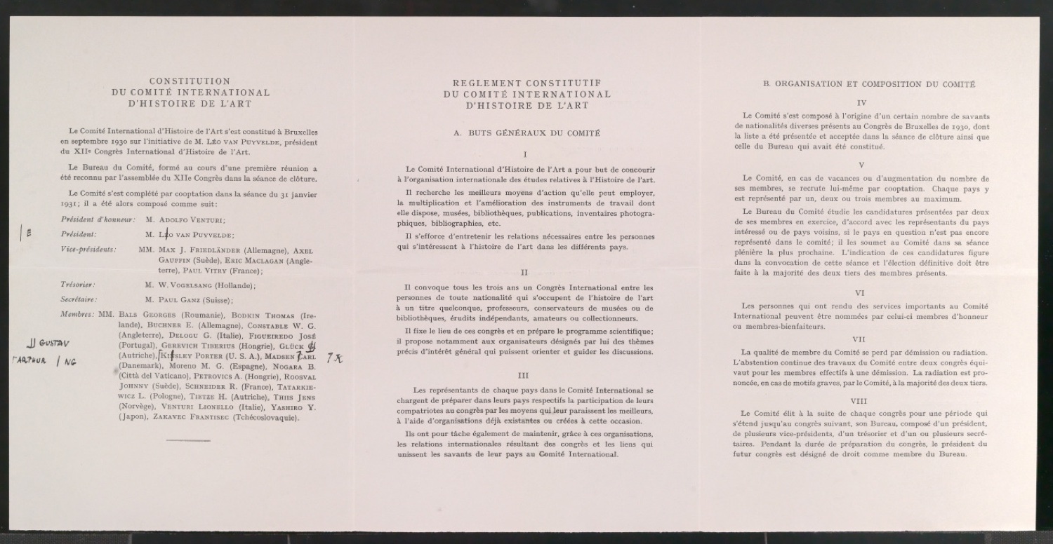 Korrekturfahne von Comité International d'historie de l'art - Reglement Constitutif — Blatt 9