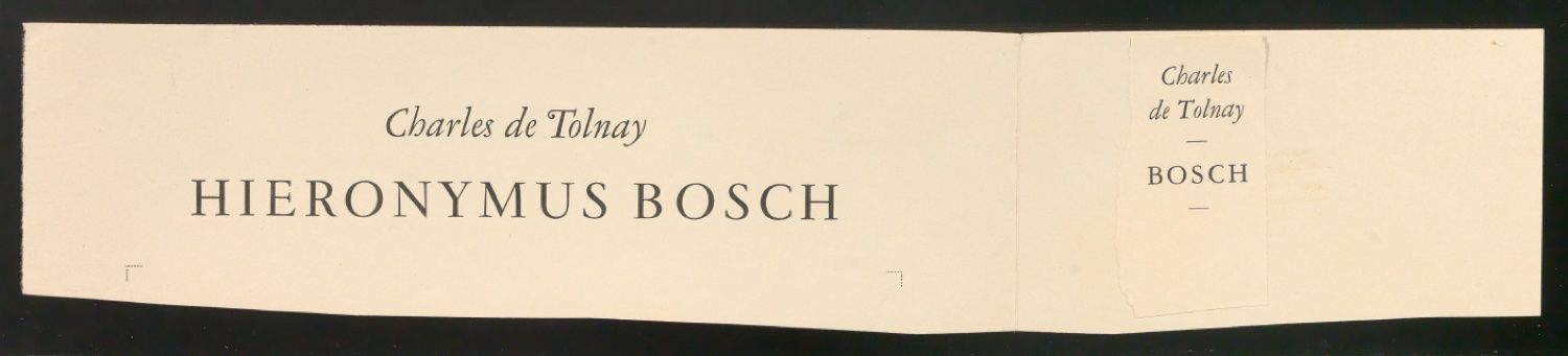 Probedruck der Titelschrift von Hieronymus Bosch — Blatt 1