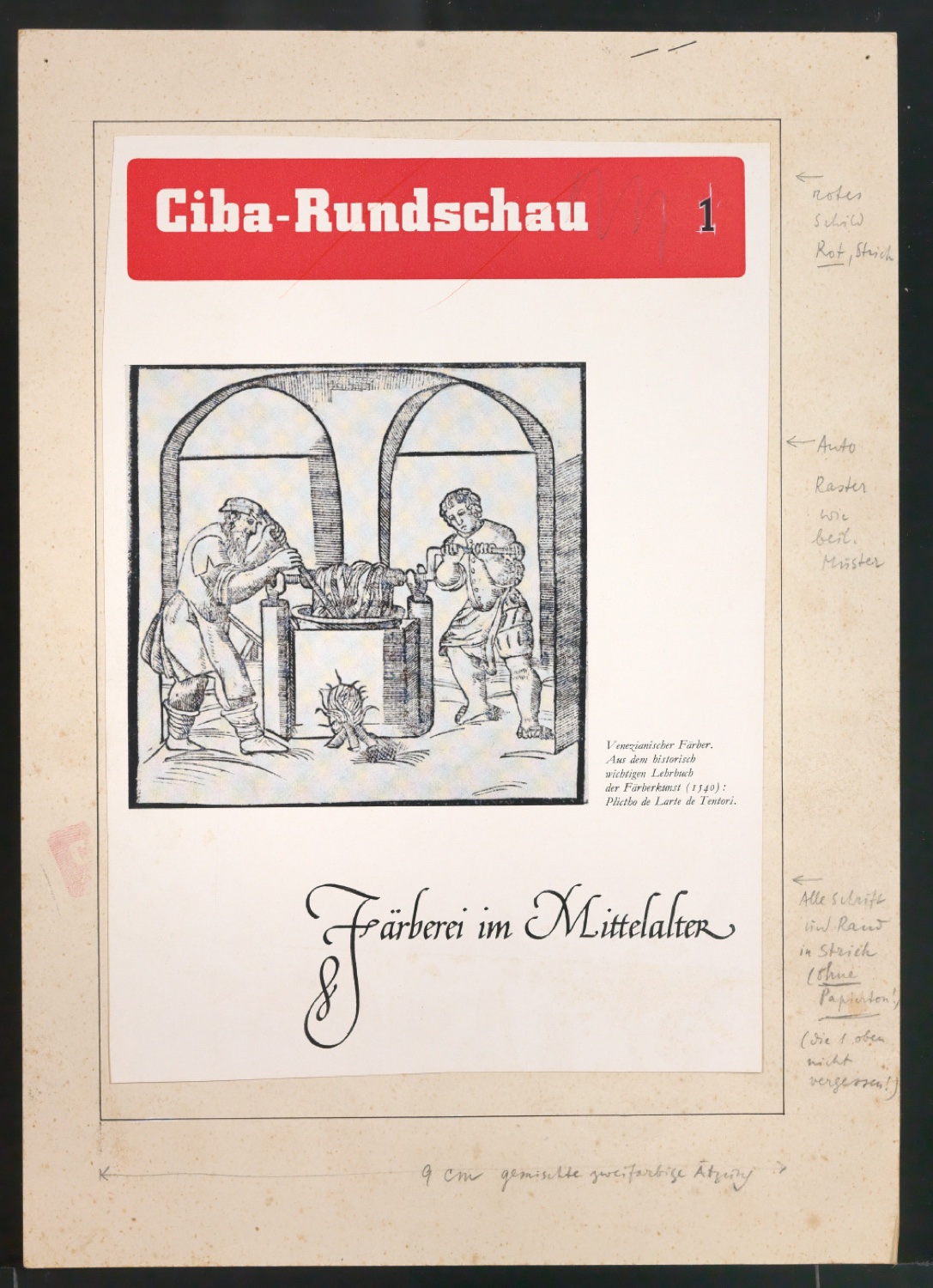 Entwürfe für das Titelblatt von Ciba Rundschau 1 — Blatt 6