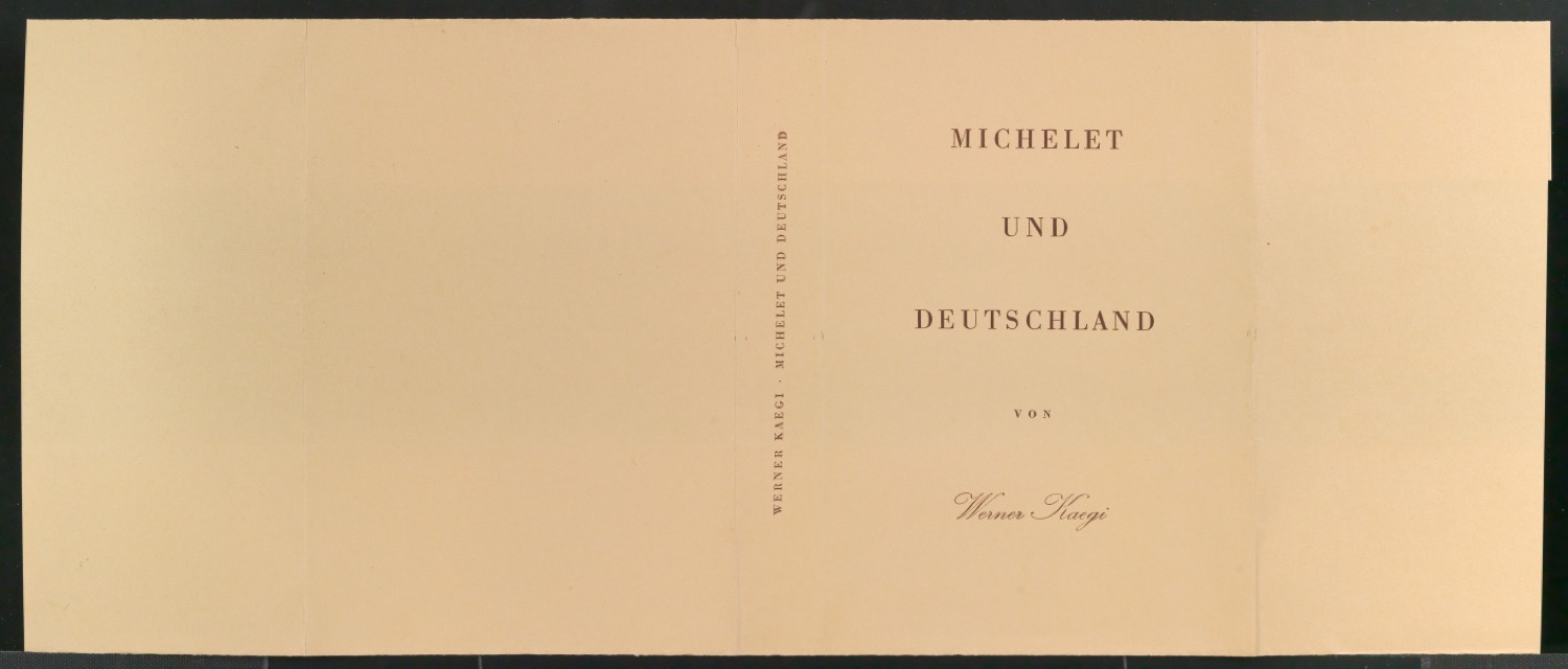Probedruck von Schutzumschlag für Michelet und Deutschland — Blatt 1