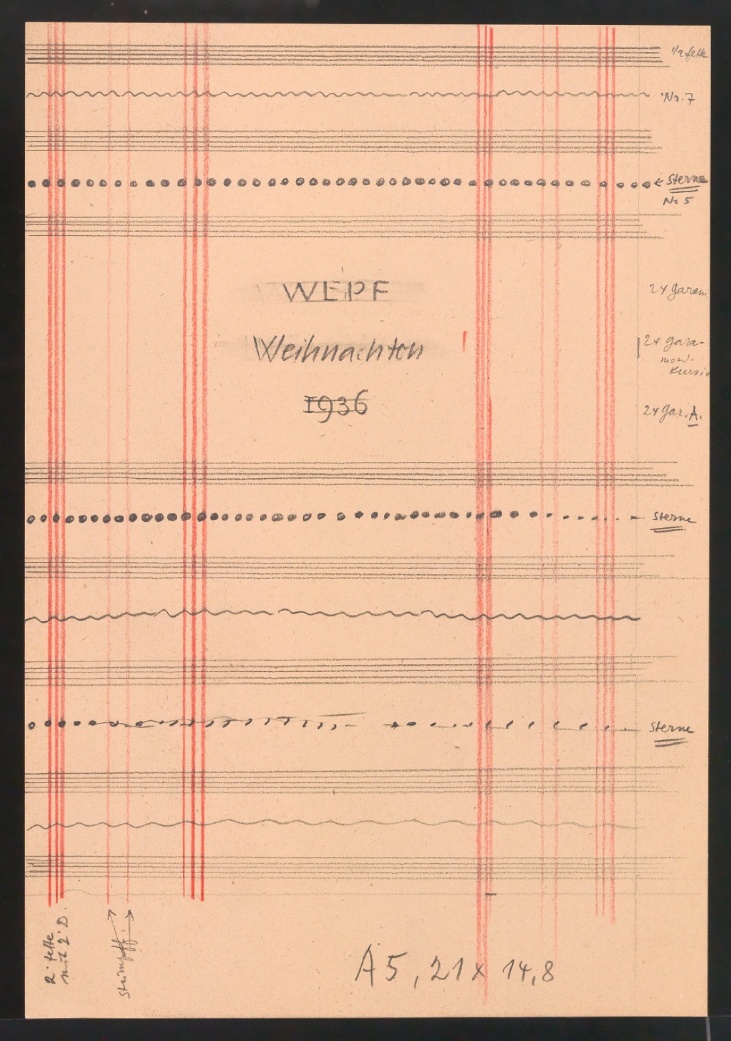 Entwürfe für den Umschlag von Verlagsprogramm Weihnachten 1936 für B. Wepf & Cie. Verlag — Blatt 1