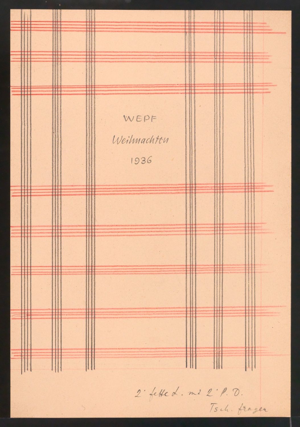 Entwürfe für den Umschlag von Verlagsprogramm Weihnachten 1936 für B. Wepf & Cie. Verlag — Blatt 3