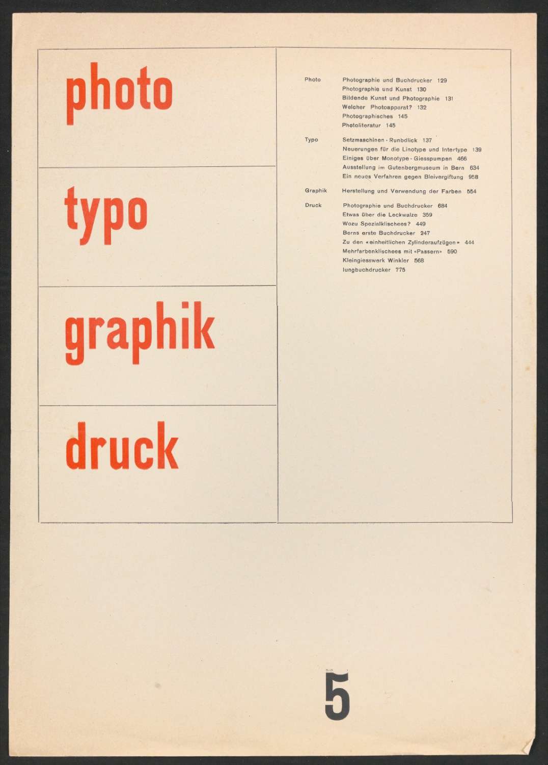Probedruck für das Titelblatt von Typographische Monatsblätter — Blatt 1