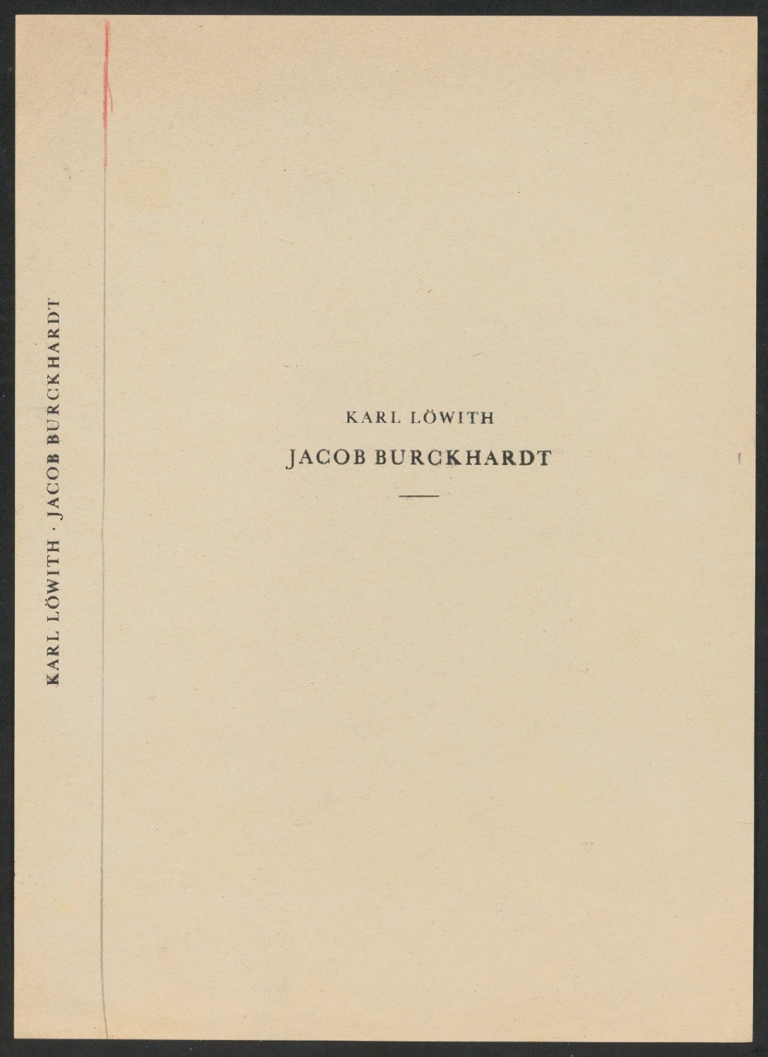 Entwurf für den Bucheinband von Jacob Burckhardt — Blatt 1