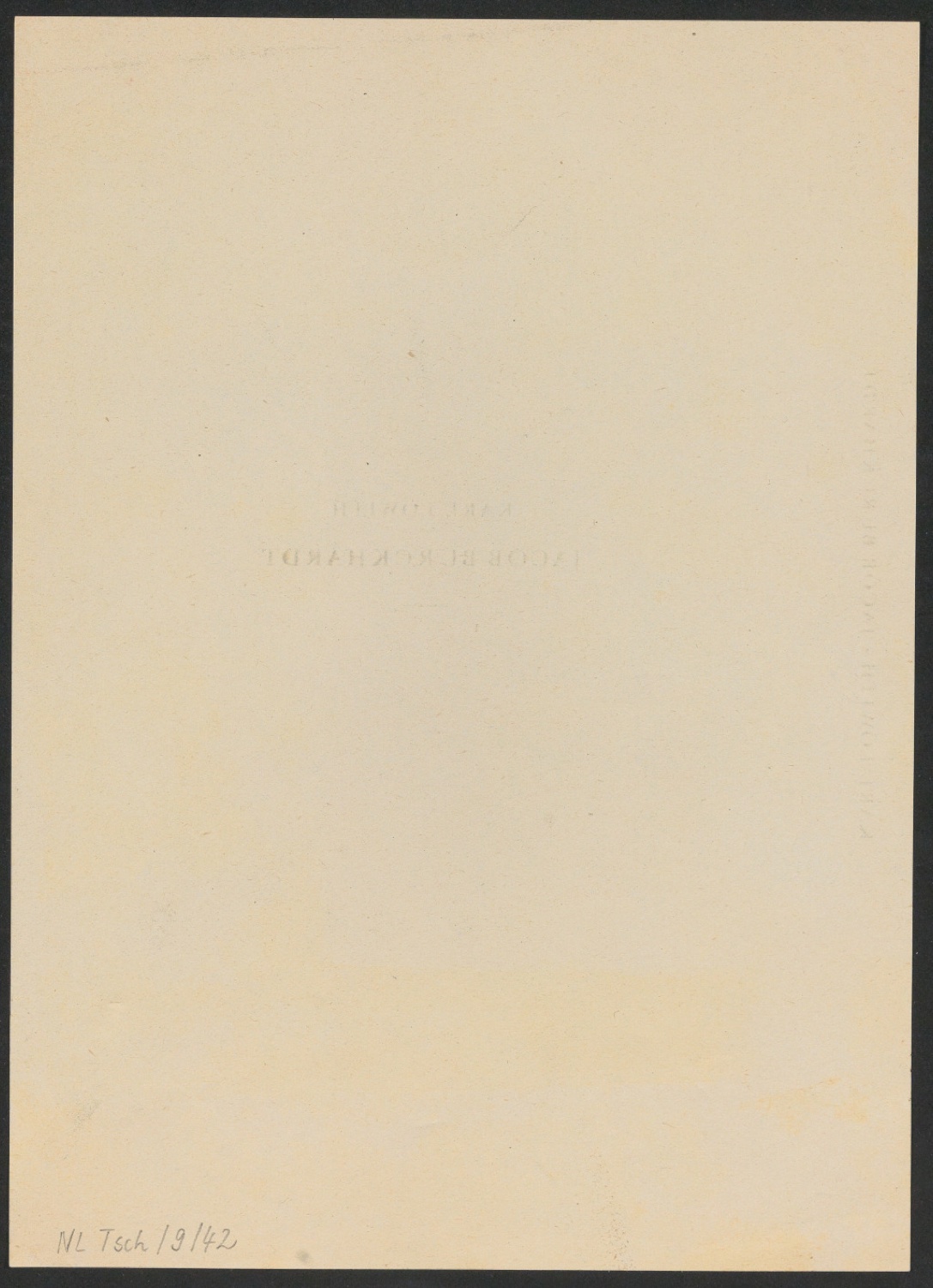 Entwurf für den Bucheinband von Jacob Burckhardt — Blatt 2