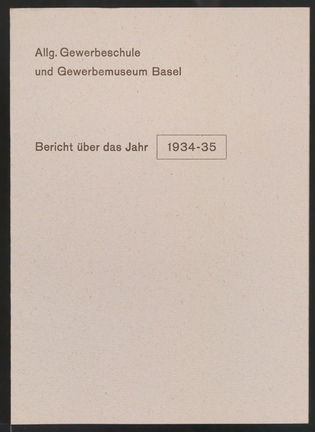 Probedrucke von Umschlag für Bericht über das Jahr 1934-1935 — Blatt 4