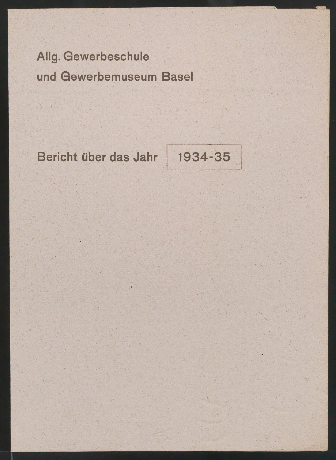 Probedrucke von Umschlag für Bericht über das Jahr 1934-1935 — Blatt 7