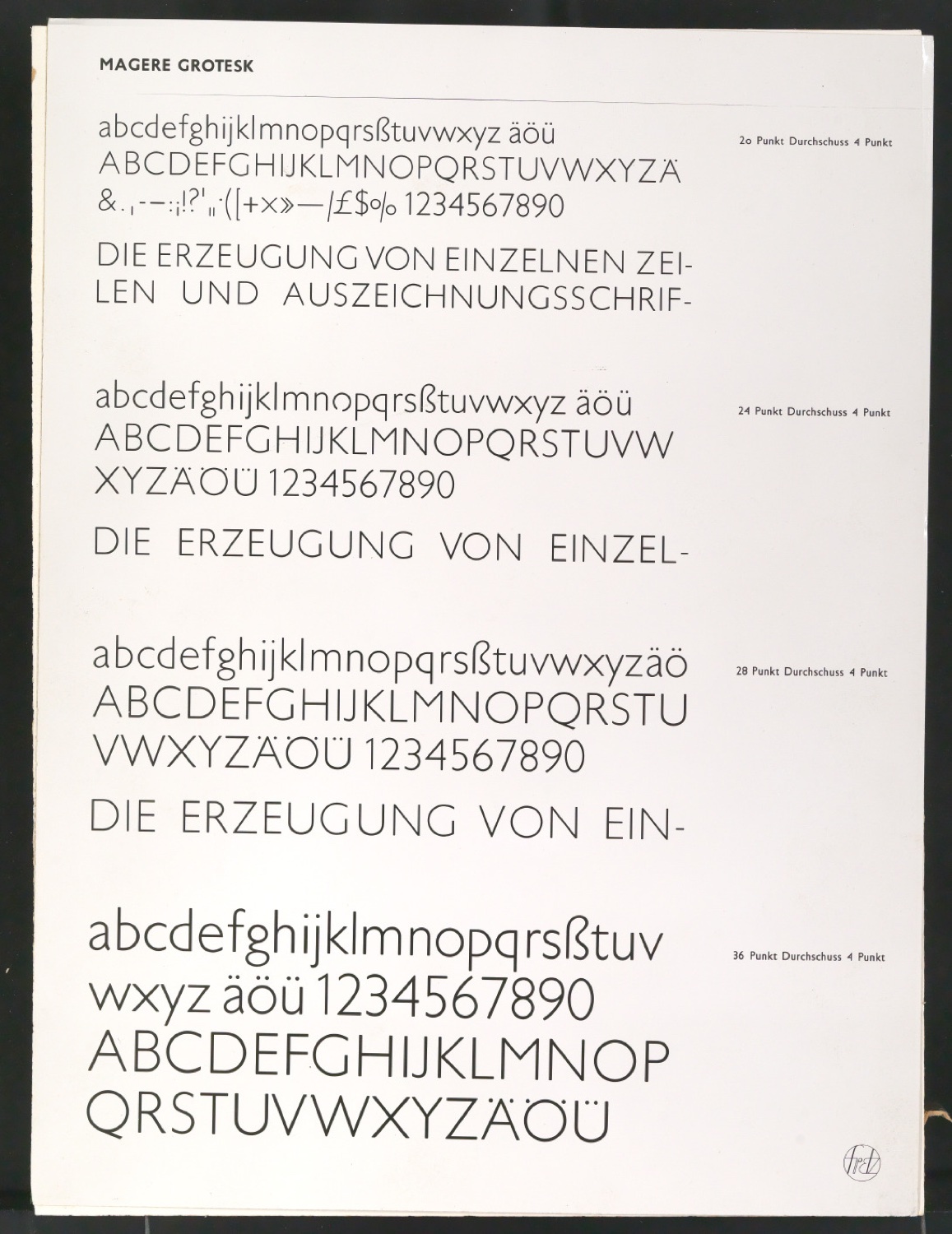 Montierte Kontaktabzüge Uhertype Standard-Grotesk für Uhertype Prospekt — Blatt 11
